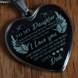 Unknown Brand "To my daughter..." Heart Pendant Necklace